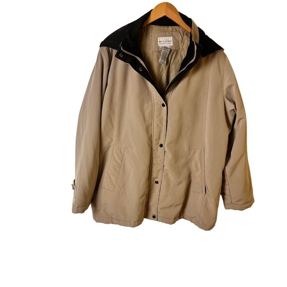 White Stag Size 2X Plus Beige Jacket Hooded  Snap Front Water-Resistant Women - Picture 7 of 11